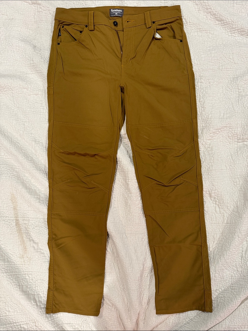 Simms Men's Tan Stretch Cargo Pants
